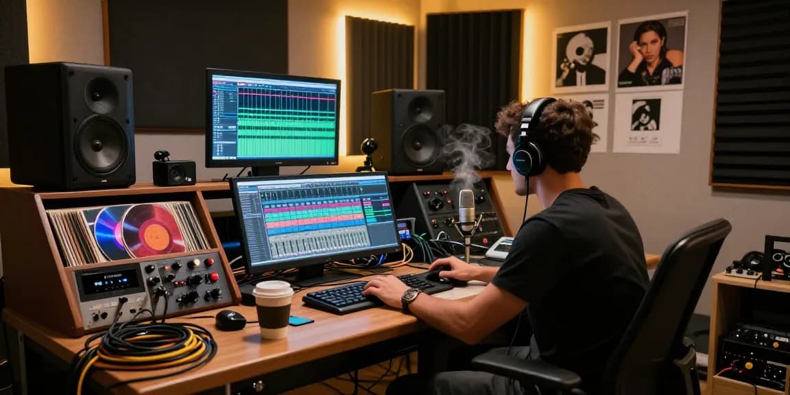 Sound engineer using the da88 Tascam multitrack in a professional studio setup.