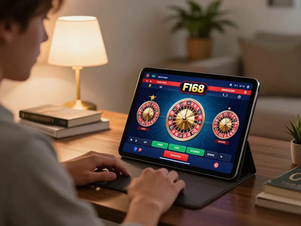 Engaging player strategically using the F168 COM app for online roulette gameplay.