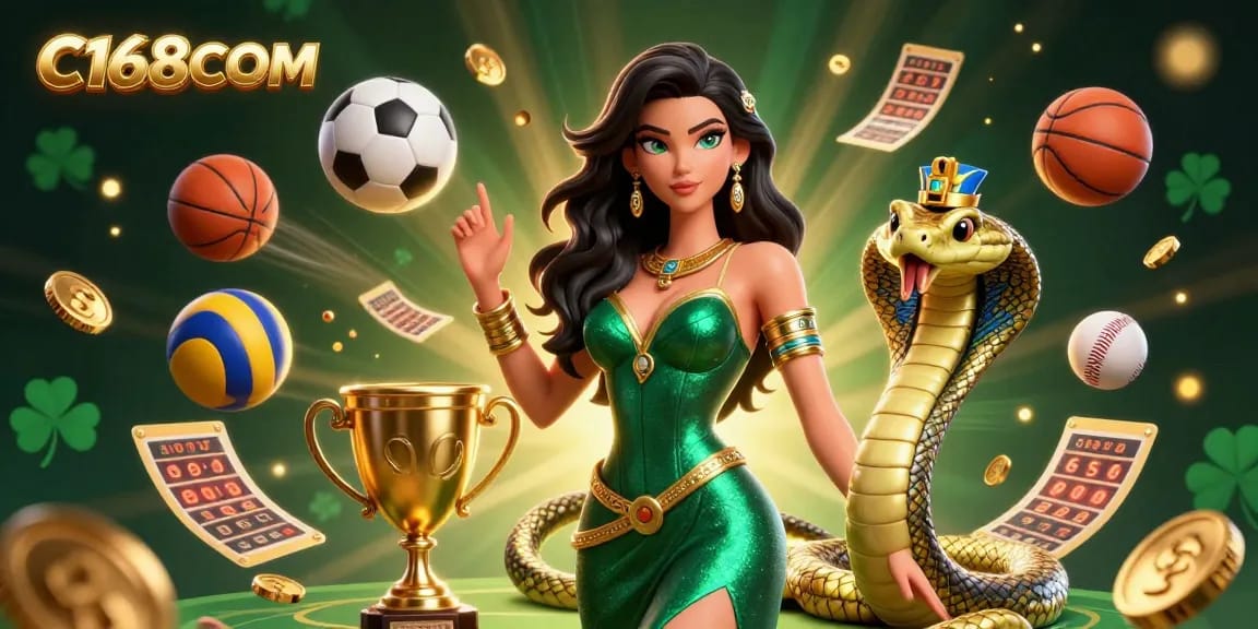 Engage in thrilling sports betting with C168COM featuring vibrant characters and dynamic elements.