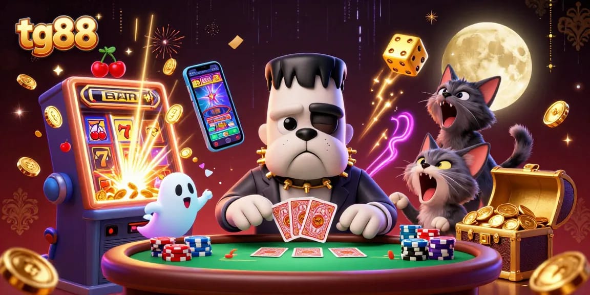 Join tg88's exhilarating casino adventure with vibrant characters and thrilling game elements.