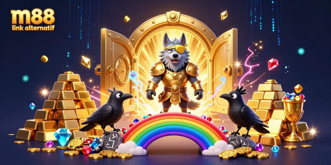 Bet on exciting adventures with m88 link alternatif showcasing riches within a vibrant casino scene.