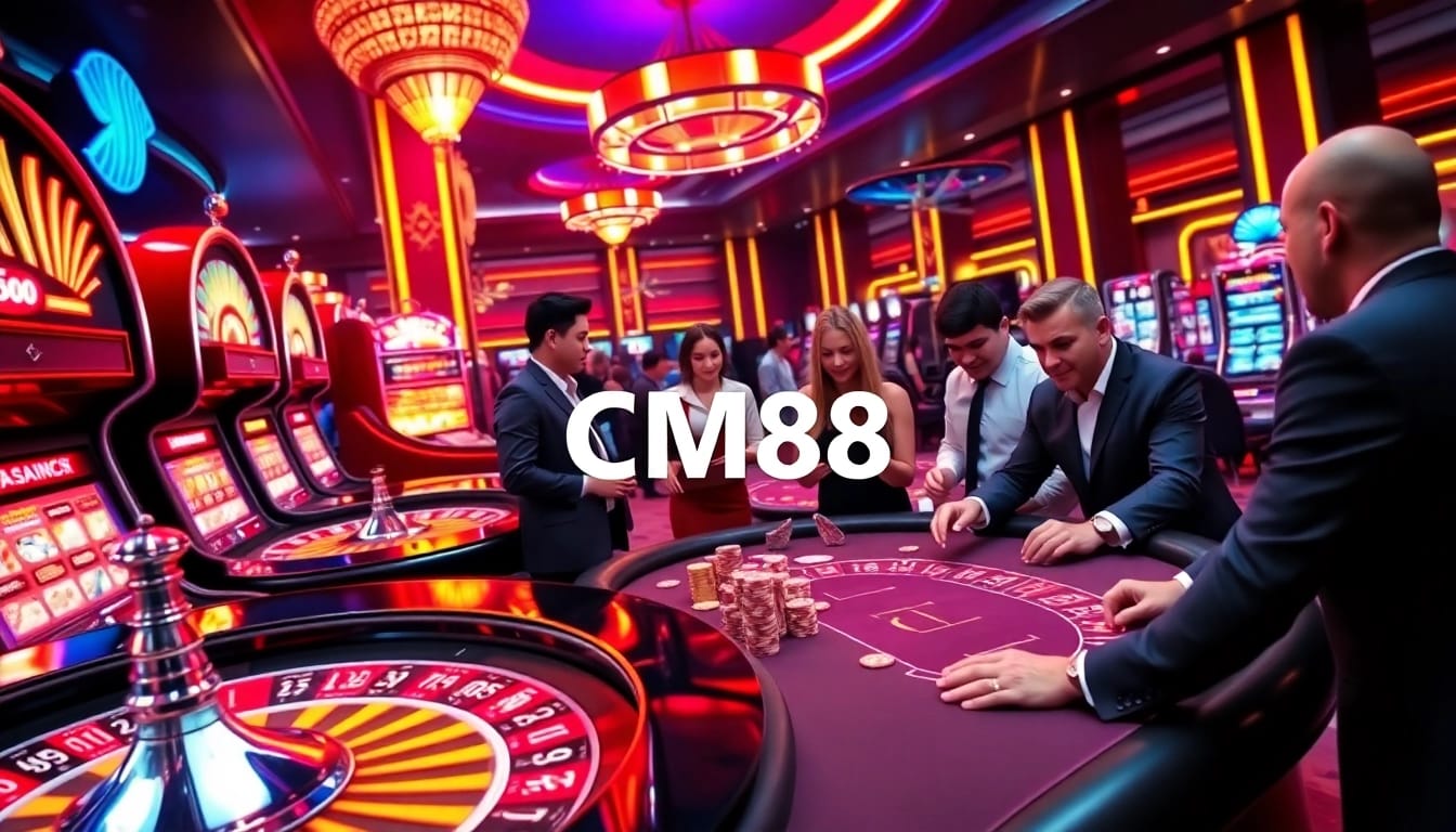 Players enjoying high-stakes games in a luxury casino environment focused on CM88 strategies.