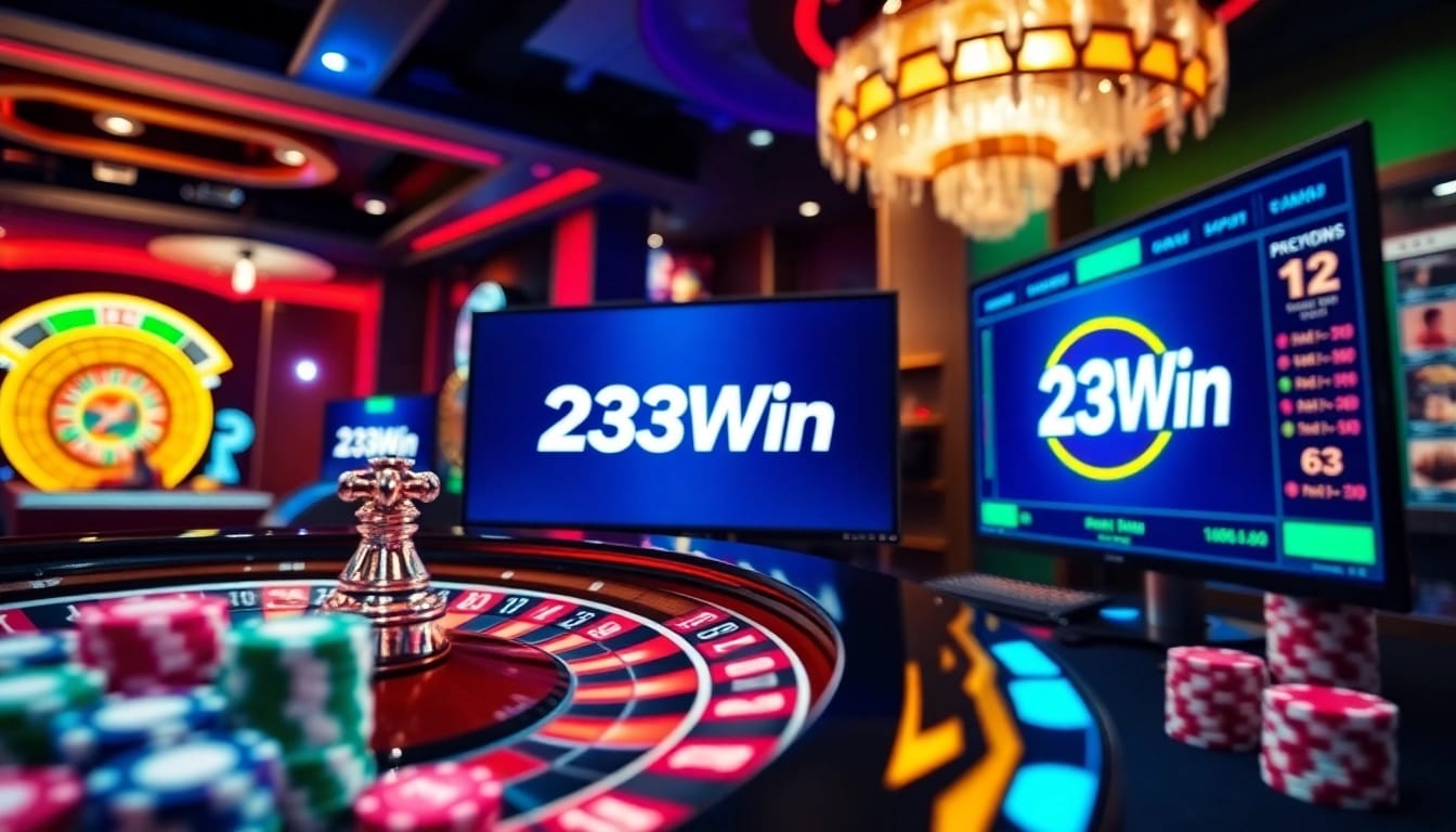 Experience thrilling gaming moments at 23Win with engaging casino elements in a lively setting.