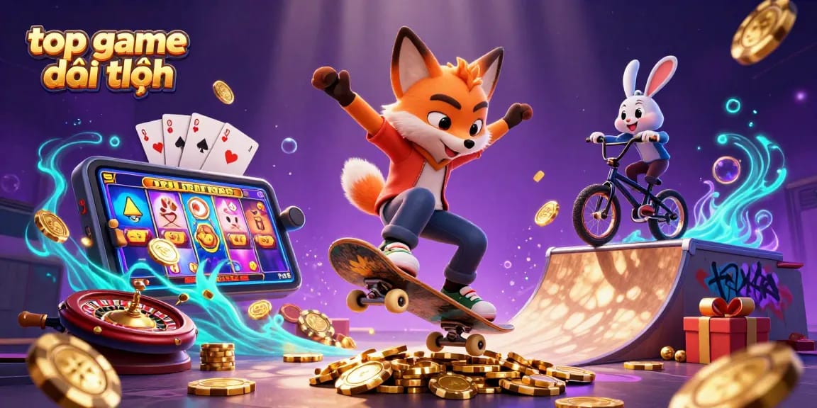Experience thrills with the top game bài đổi thưởng featuring animated characters in a dynamic casino scene.