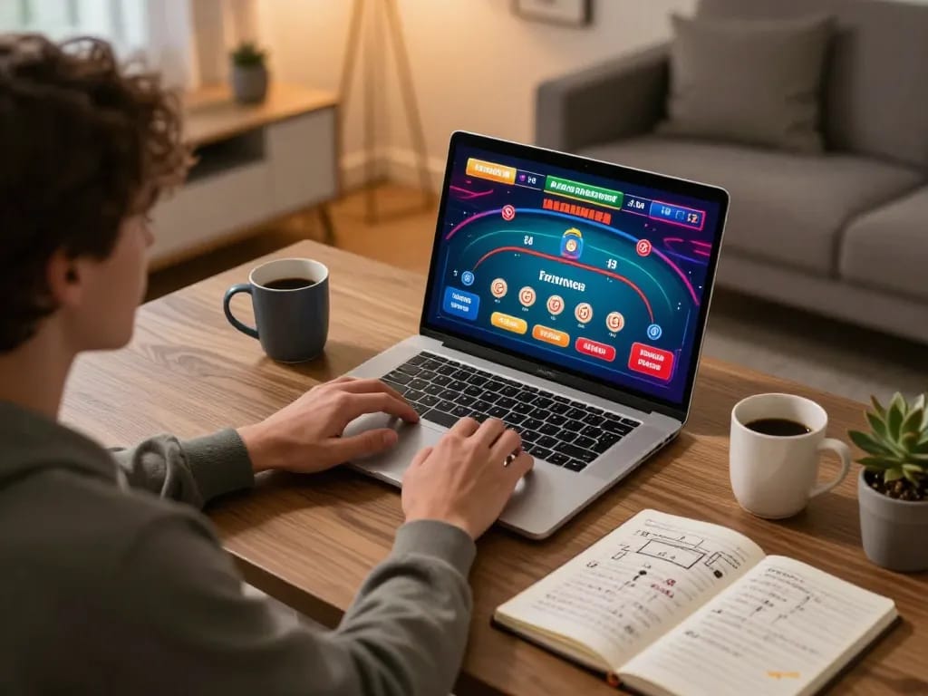 Engaging online poker session on 33win platform with strategic notes visible.