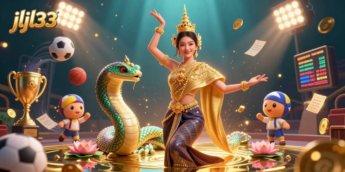 Experience the excitement of betting at jljl33 with vibrant casino elements in a 3D dynamic scene.