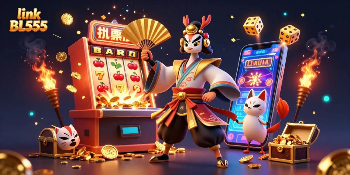Engage with slot machines and jackpots while experiencing link BL555's vibrant casino atmosphere.