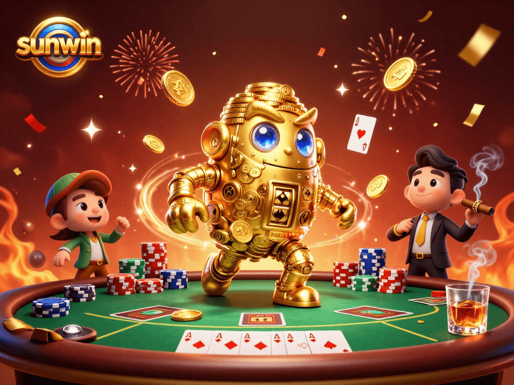 Experience the thrill of winning at sunwin with an ancient golden golem and poker action.