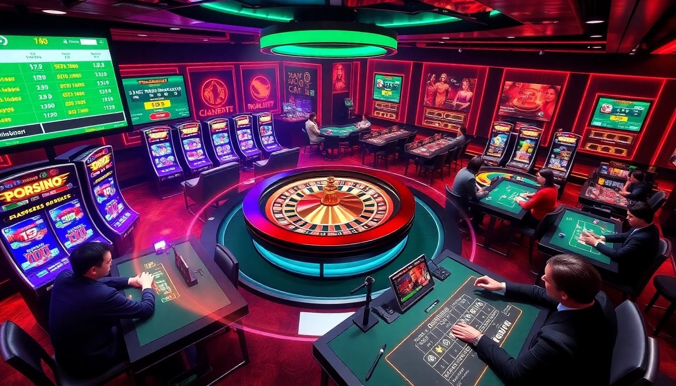 Players enjoying live casino games and slots at Luck8.com in an elegant setting.
