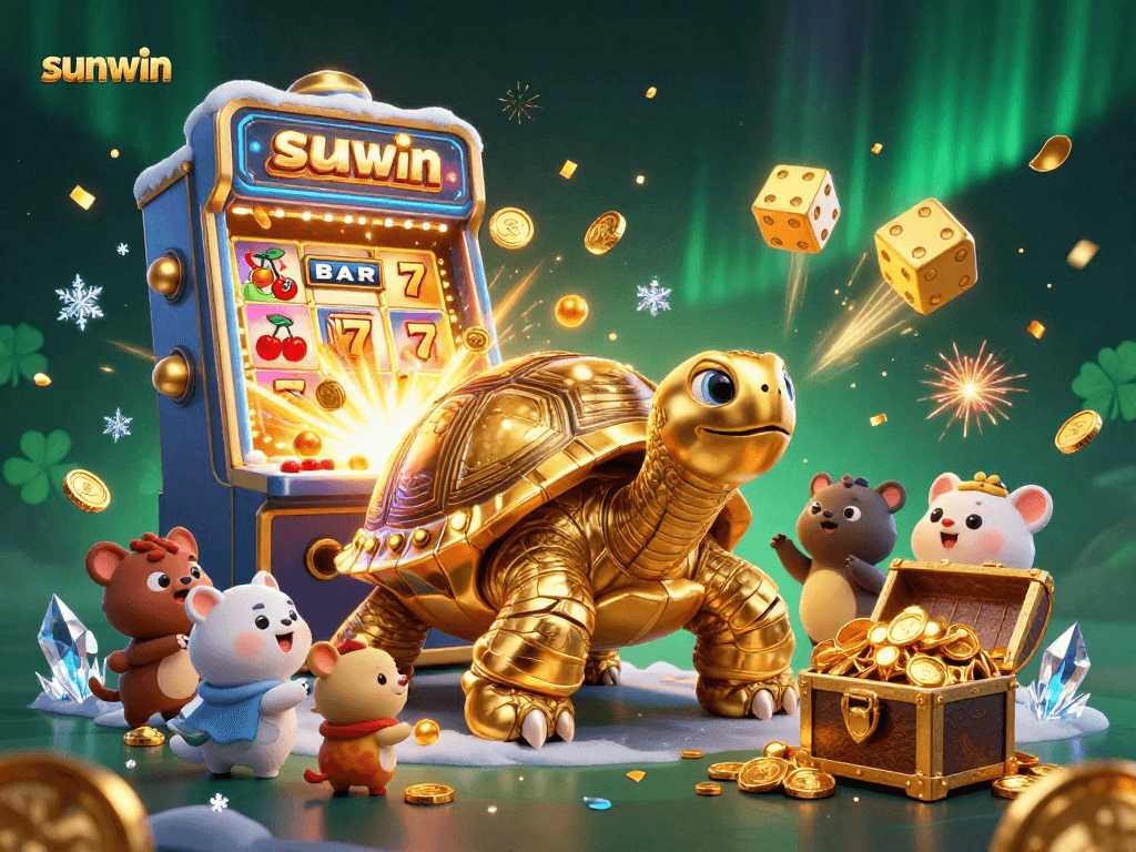 Engage with sunwin's captivating 3D casino scene showcasing an explosive jackpot!