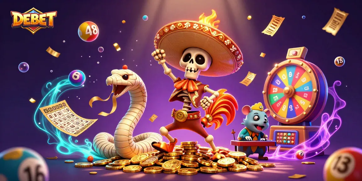 Experience the thrill of DEBET with vibrant lottery action featuring colorful games and exciting characters.