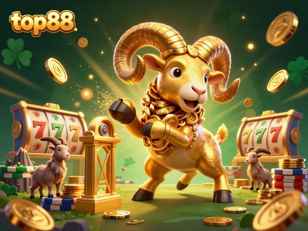 Experience thrilling gameplay with top88's vibrant slot machine scene, featuring golden elements and dynamic action.
