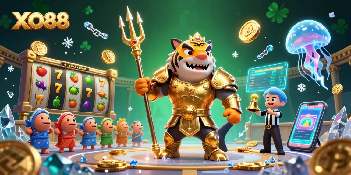 Engage with XO88's thrilling underwater casino action featuring a tiger shark and crypto treasures.