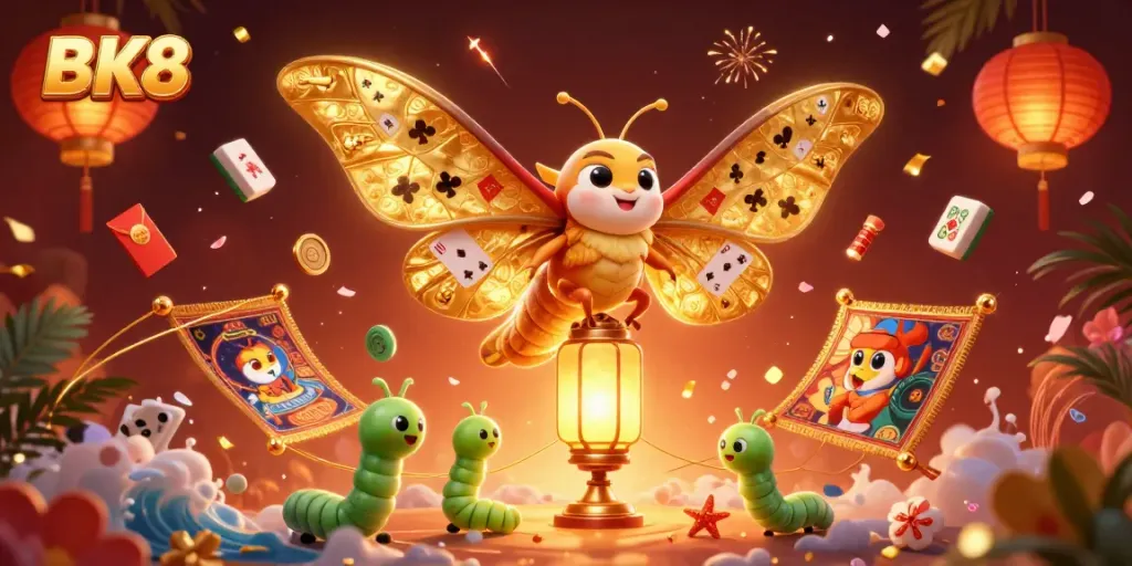 Experience thrilling gameplay at BK8 with a vibrant 3D casino scene full of dynamic elements.