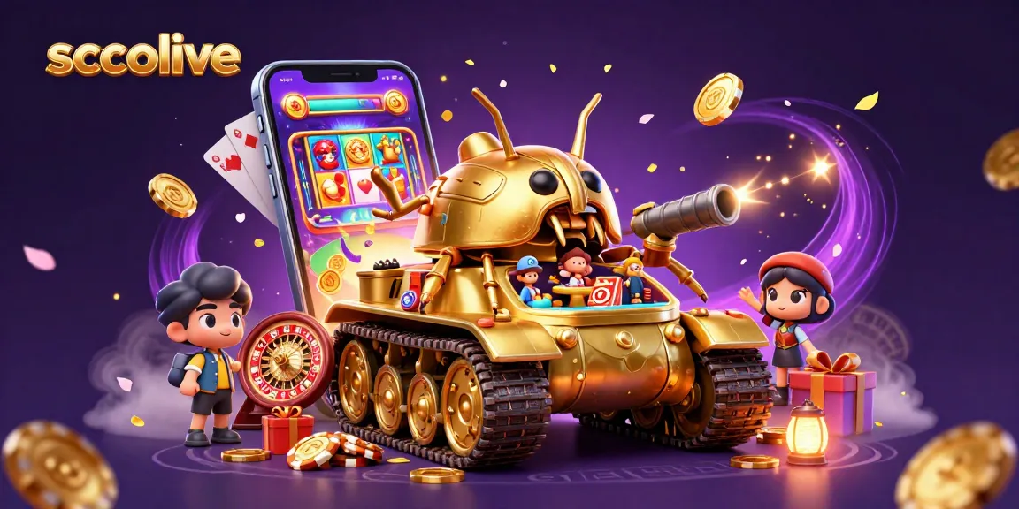 Socolive showcases a vibrant miniature casino within a golden beetle tank, exploding with gaming action.