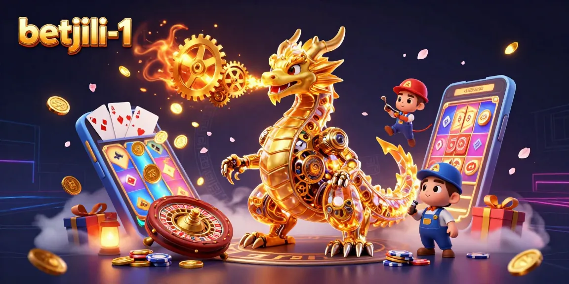 Experience thrilling gaming adventures at betjili-1 with a lively 3D casino scene featuring a golden dragon and interactive elements.