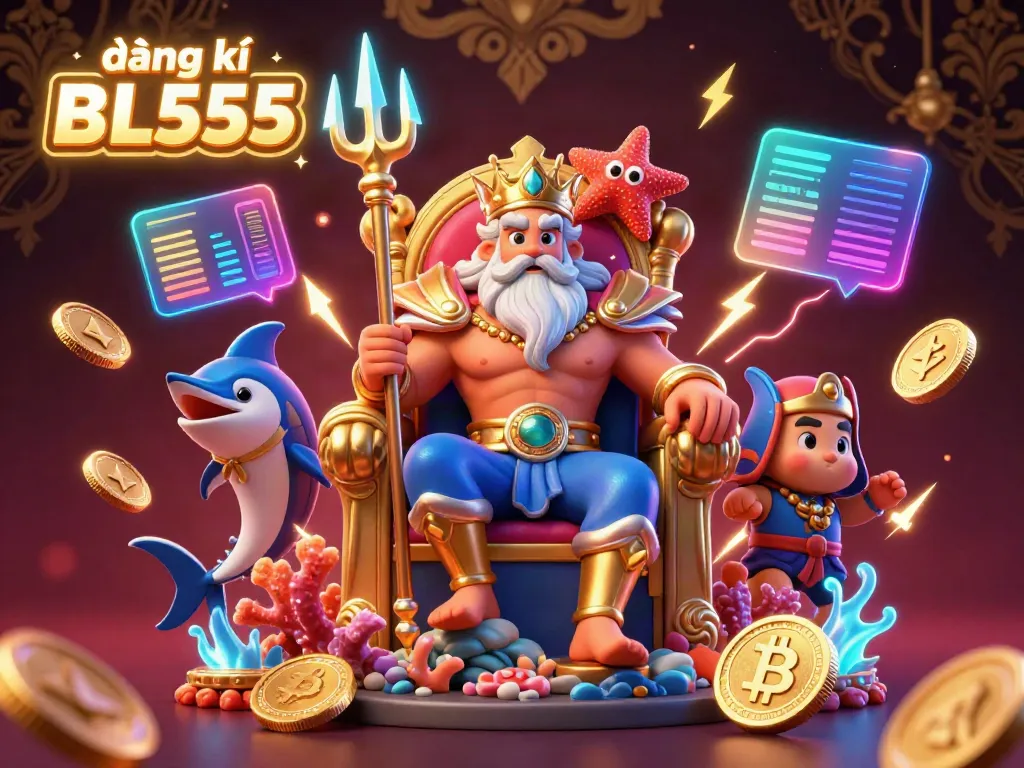 Experience thrilling gameplay with đăng kí BL555 at this vibrant online casino featuring a dynamic sea king and crypto elements.
