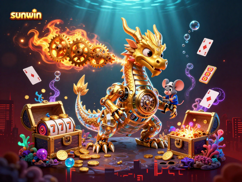 Sunwin's golden dragon delivers thrilling jackpots with vibrant slot reels and underwater treasures.