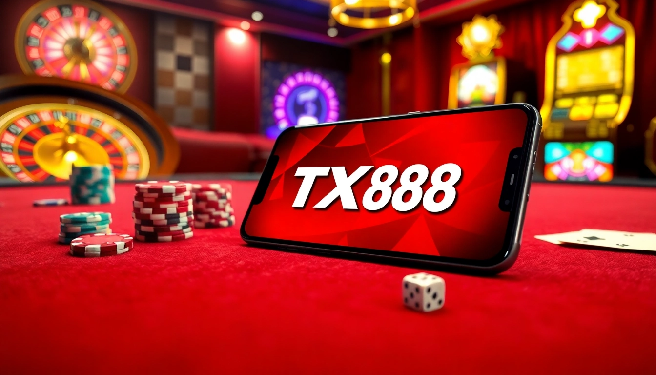 Experience the thrill of winning with the TX88 App at an upscale casino table.