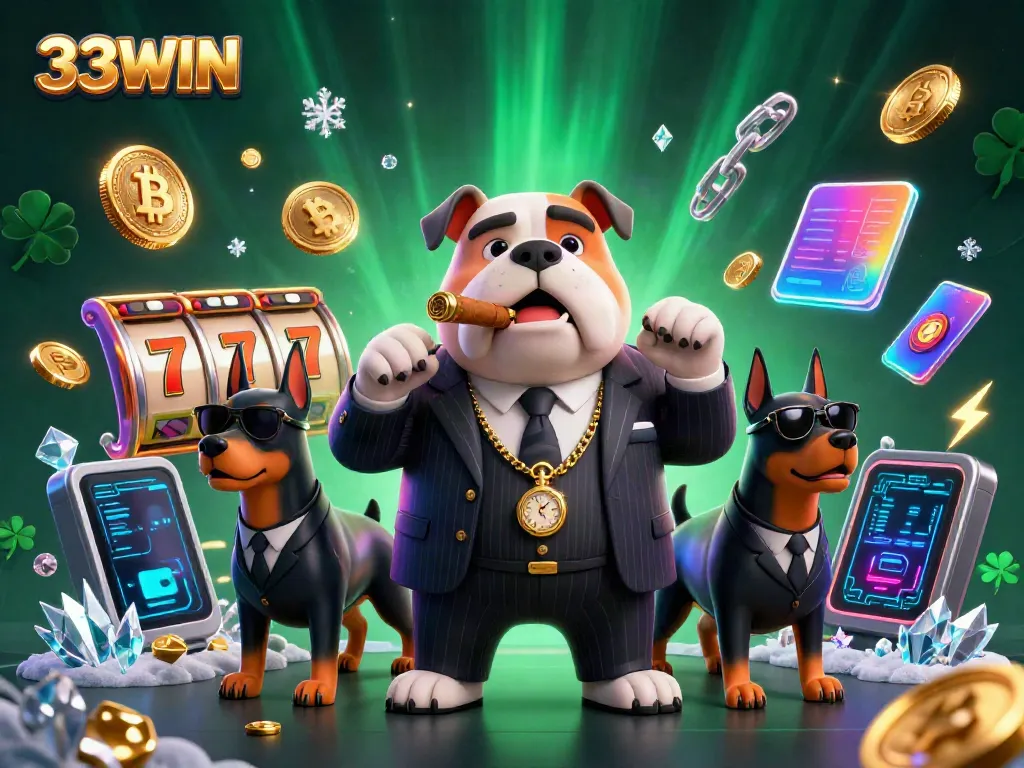 Play slots with 33WIN and immerse in an exciting casino atmosphere with colorful elements.