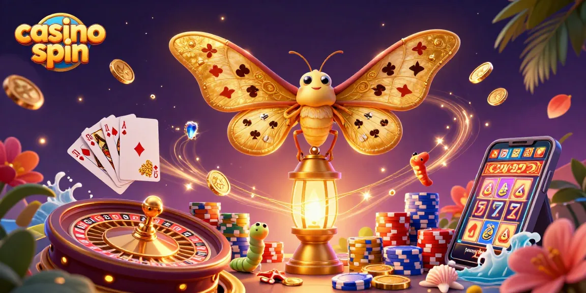 Experience captivating casino spin action with glittering details and dynamic gaming elements.