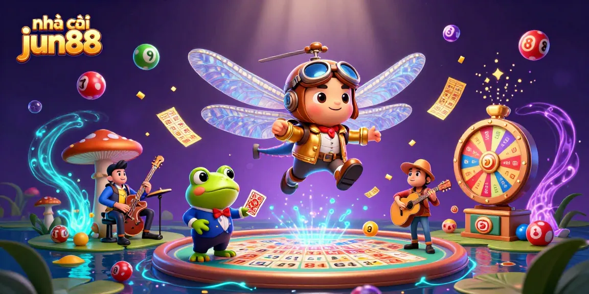 Engage in exciting casino action at nhà cái jun88 with a vibrant dragonfly pilot and frog croupier!