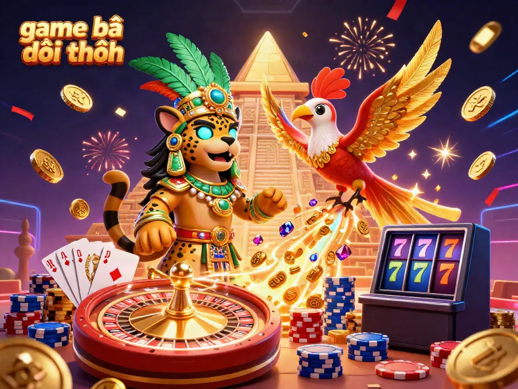 Experience the excitement of game bài đổi thưởng with vibrant characters and dynamic casino elements.