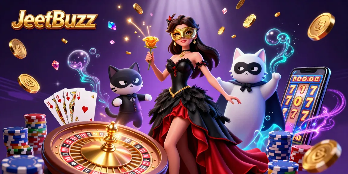 Engage in thrilling gameplay at JeetBuzz with vibrant casino elements and dramatic scenes alive with action.