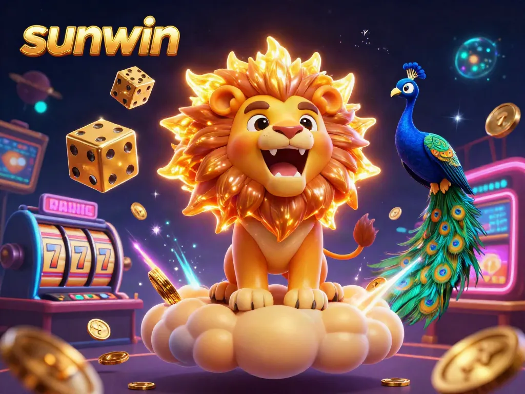 Experience thrilling action with the sunwin lion showcasing jackpot elements in a vibrant casino scene.