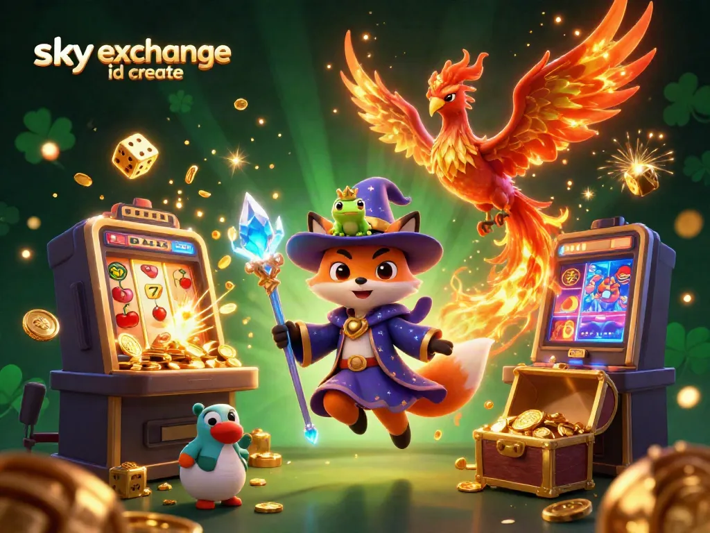 Experience how to create a Sky Exchange ID with vibrant casino elements in a magical scene.