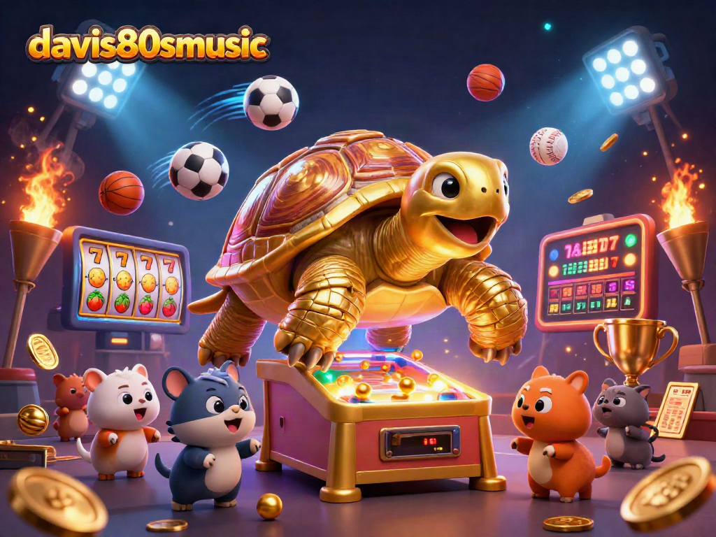 Dive into the excitement of davis80smusic slots with a colossal tortoise, vibrant symbols, and thrilling energy.