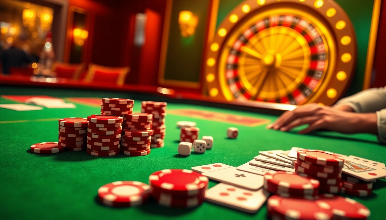Exciting casino scene showcasing a vibrant table game atmosphere with 33win branding.