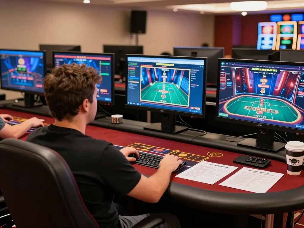 Player analyzing strategies at SC88 online poker table with live dealer interface and gaming notes.