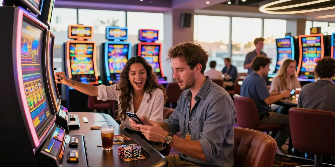Exciting gaming scene at a Mastercard casino featuring players enjoying credit card transactions at colorful slot machines, captured to highlight the joy of gambling at https://troyuk.co.uk.