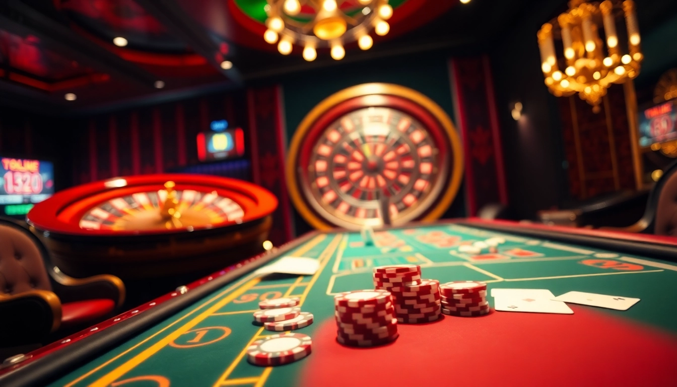 Experience the thrill of RR88 gaming with vibrant casino elements like poker chips and cards.
