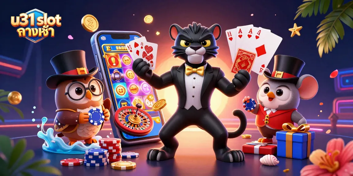 เข้าร่วม u31 slot ทางเข้า กับแพนเธอร์ดำในทักซิโด้ที่แจกไพ่อย่างมีสไตล์