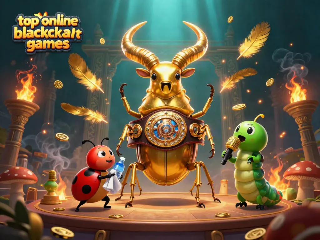 Experience the thrill of top online blackjack games with a dynamic casino scene featuring animated characters.