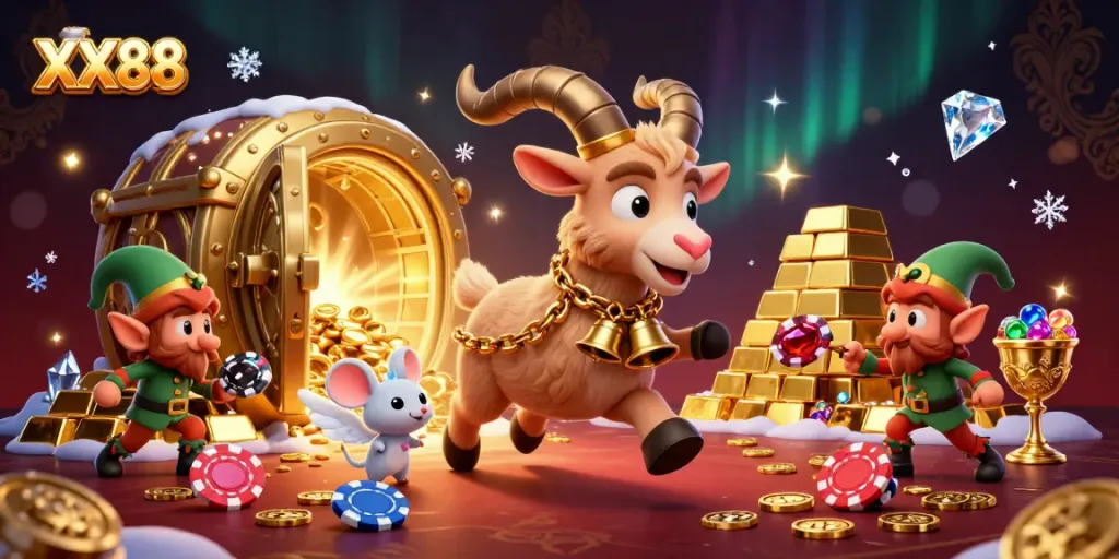 Engage in thrilling gameplay with XX88 as Krampus and elf gremlins create holiday chaos at the casino.