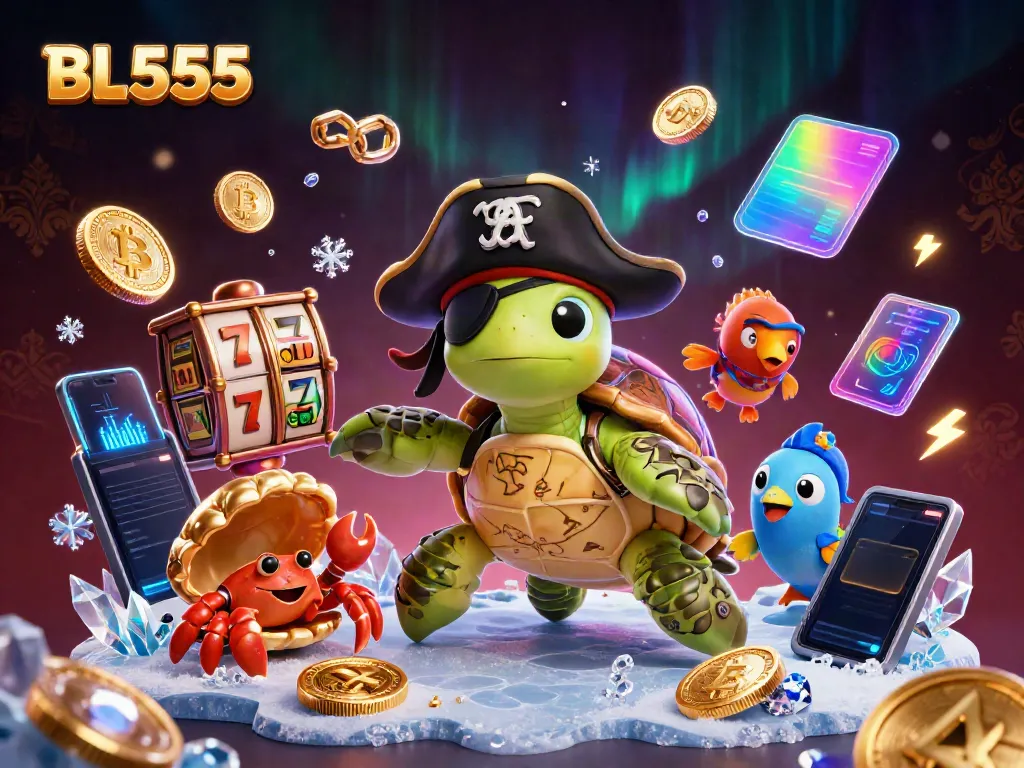 Experience rich gameplay with BL555 as cartoon characters explore slot treasures.