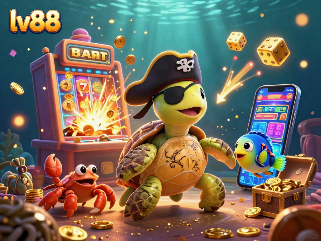 Experience the excitement of lv88 casino gaming with a colorful underwater party featuring dynamic slot machines and treasure