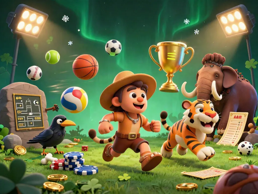 Experience the gem88 thrill at a vibrant prehistoric casino with classic characters and dynamic gaming elements.