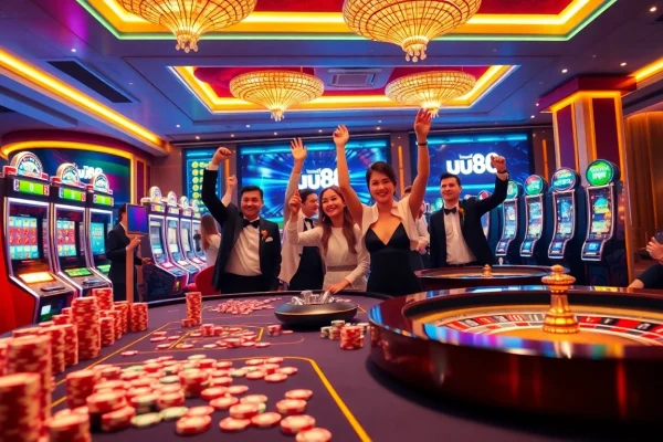 Experience the excitement of gambling at uu88 with vibrant casino games and engaged players.
