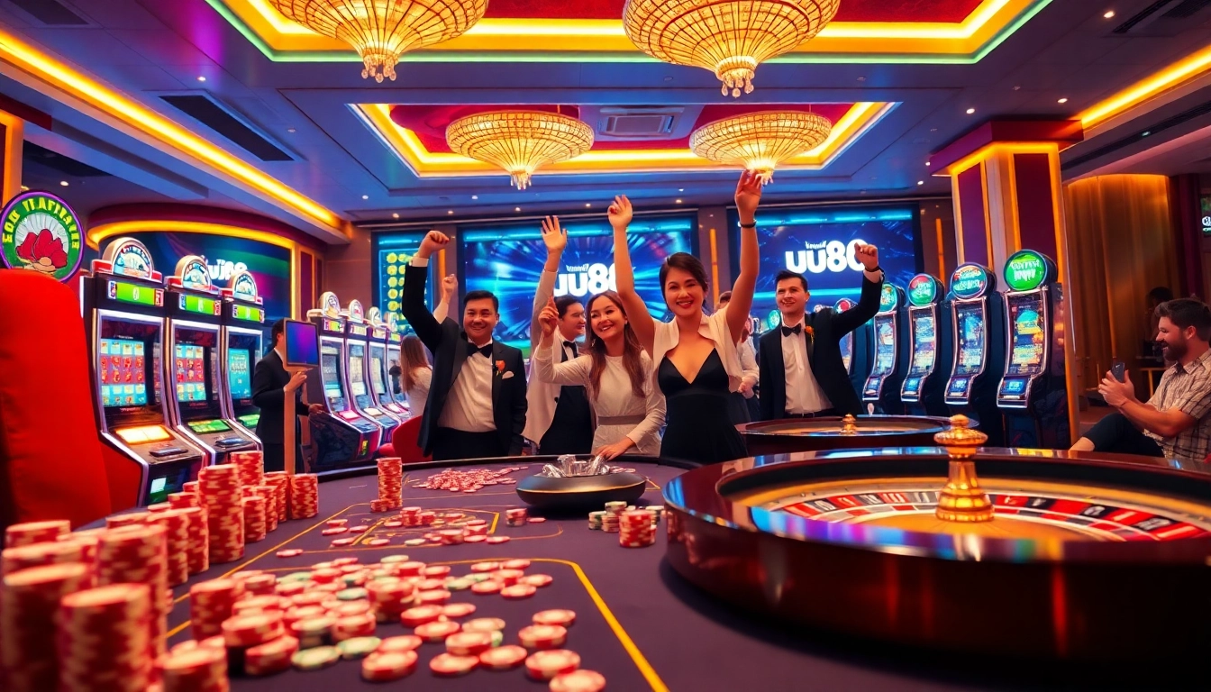 Experience the excitement of gambling at uu88 with vibrant casino games and engaged players.