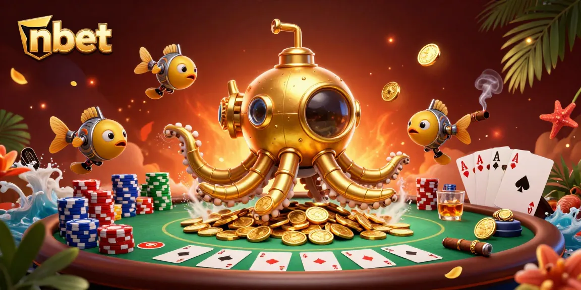 Experience thrilling nbet gameplay in a vibrant sea of coins, showcasing poker and luck.
