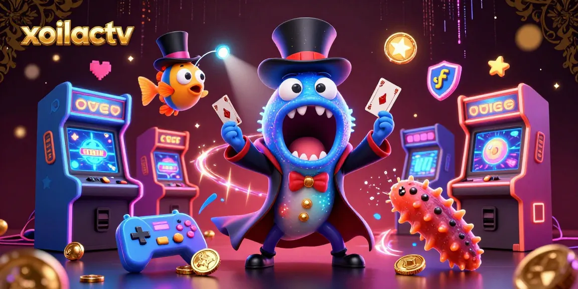 Xoilactv showcases a vibrant underwater scene with unique sea creatures engaging in playful casino activities